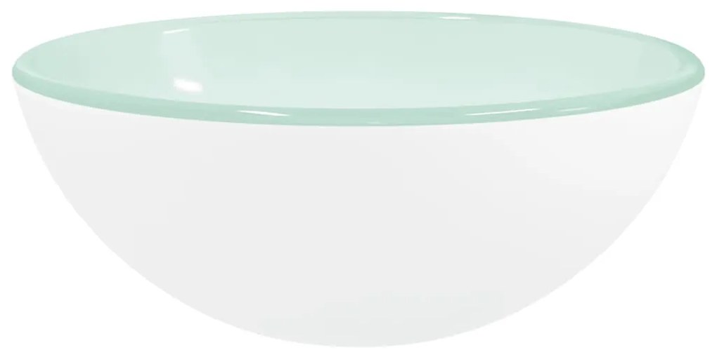 vidaXL Νιπτήρας Λευκός 30x12 εκ. από Ψημένο Γυαλί