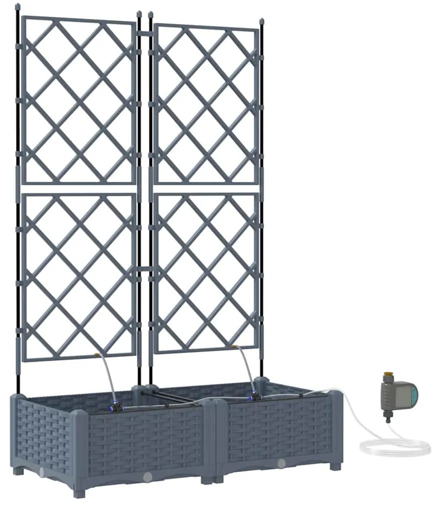 vidaXL Ζαρντινιέρες κήπου Ανοιχτό γκρι 80 x 40 x 126 cm Ατσάλι