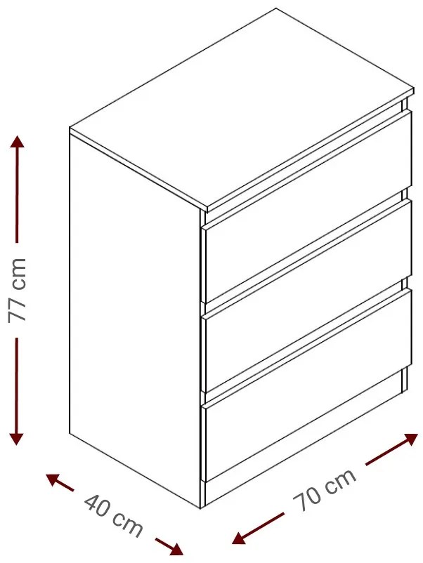 Συρταριέρα Juniper 3S-Leuko