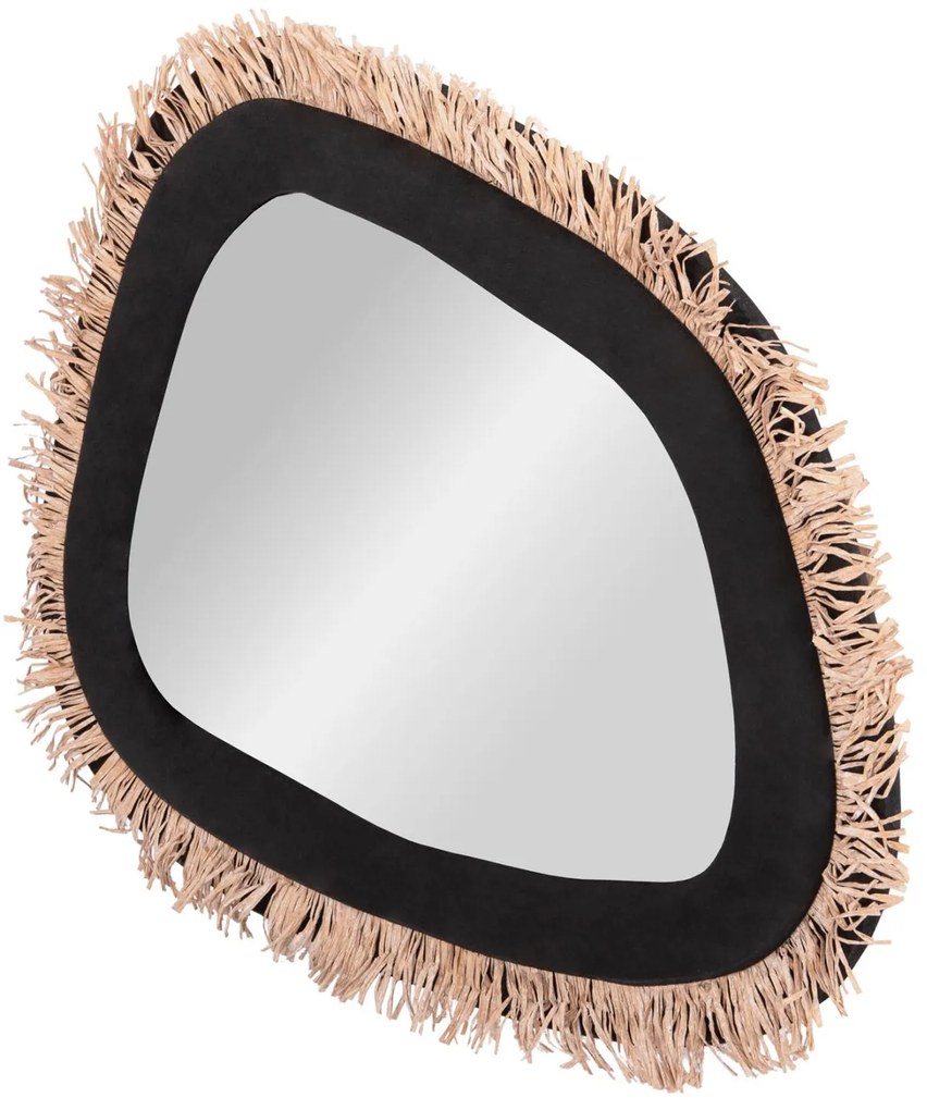 Καθρέπτης Τοίχου SANTORINI Mdf Μαύρο - Μπέζ 80x1,8x60Υ εκ. 80x1.8x60 εκ.