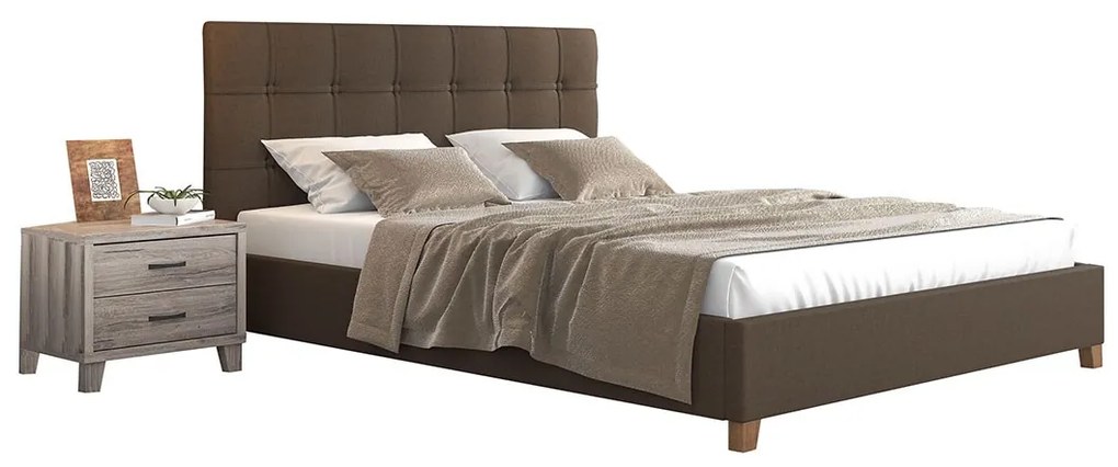Κρεβάτι OPHELIA Καφέ, 160x200 εκ., χωρίς Μπαούλο