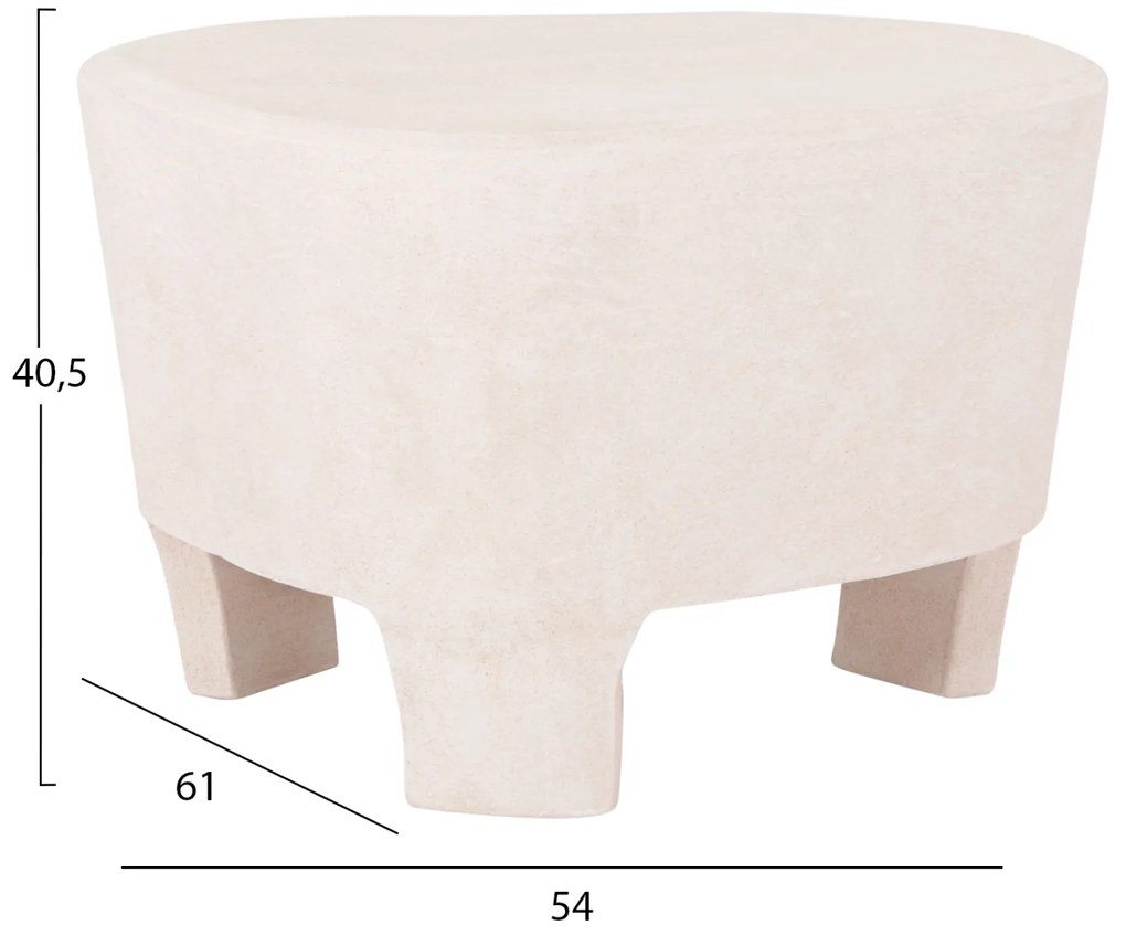 ΤΡΑΠΕΖΙ ΣΑΛΟΝΙΟΥ ΣΕΙΡΑ SANTORINI HM18053 MDF ΣΕ ΥΠΟΛΕΥΚΟ ΧΡΩΜΑ 54x61x40,5Υεκ.