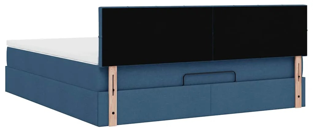 Οθωμανικό κρεβάτι με στρώμα μπλε 180x200cm ύφασμα 3311483