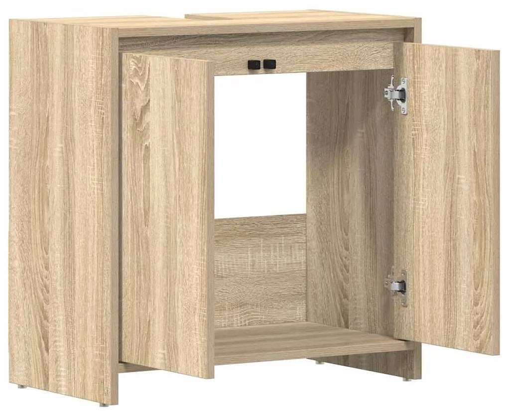 vidaXL Ντουλάπι Νιπτήρα Sonoma Δρυς 60 x 33 x 61 εκ. από Επεξ. Ξύλο