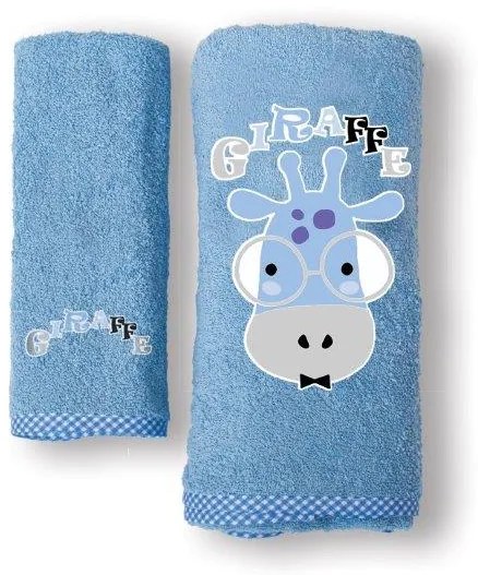 Σετ Πετσέτες Bebe 2τμχ Βαμβακερές Giraffe Blue SBaby