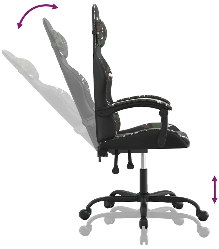 vidaXL Καρέκλα Gaming Μαύρο/Παραλλαγή από Συνθετικό Δέρμα