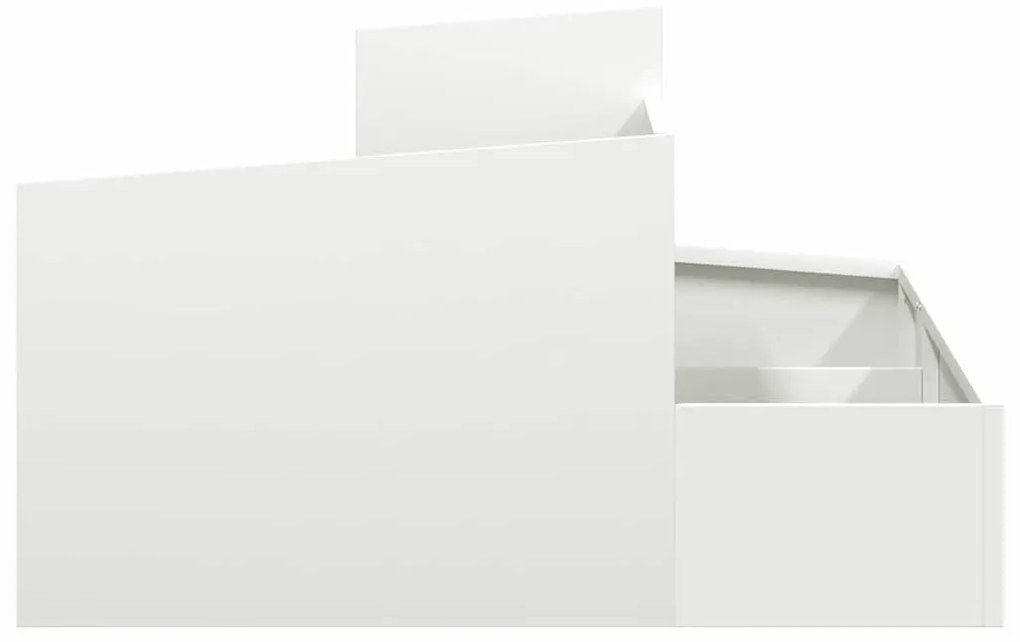 vidaXL Γλάστρα Κήπου Λευκό 80 x 80 x 50 εκ. Κρύα έλαση από χάλυβα