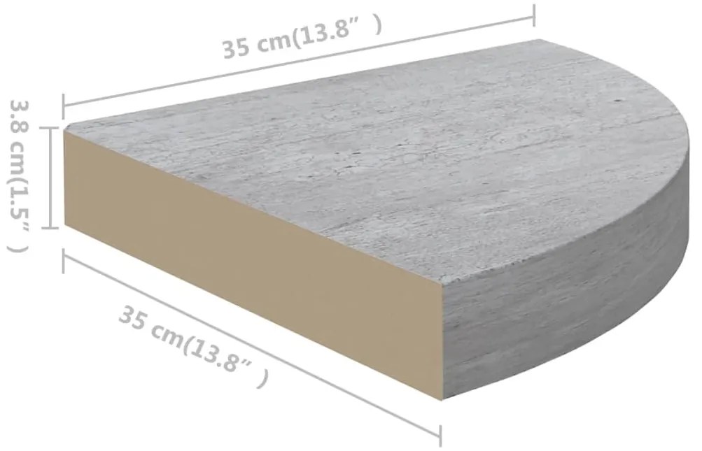 ΡΑΦΙ ΤΟΙΧΟΥ ΓΩΝΙΑΚΟ ΓΚΡΙ ΣΚΥΡΟΔΕΜΑΤΟΣ 35 X 35 X 3,8 ΕΚ. ΑΠΟ MDF 326642