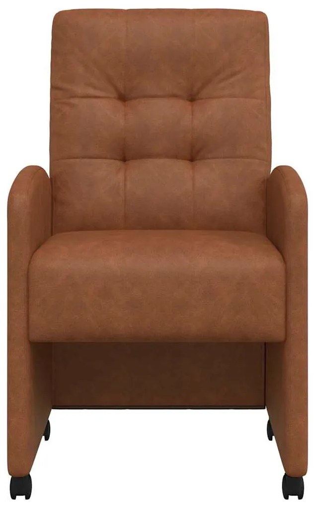 vidaXL Καρέκλες Φαγητού με Ρόδες με τροχούς 2 pcs Καφέ 58 x 67 x 97 εκ