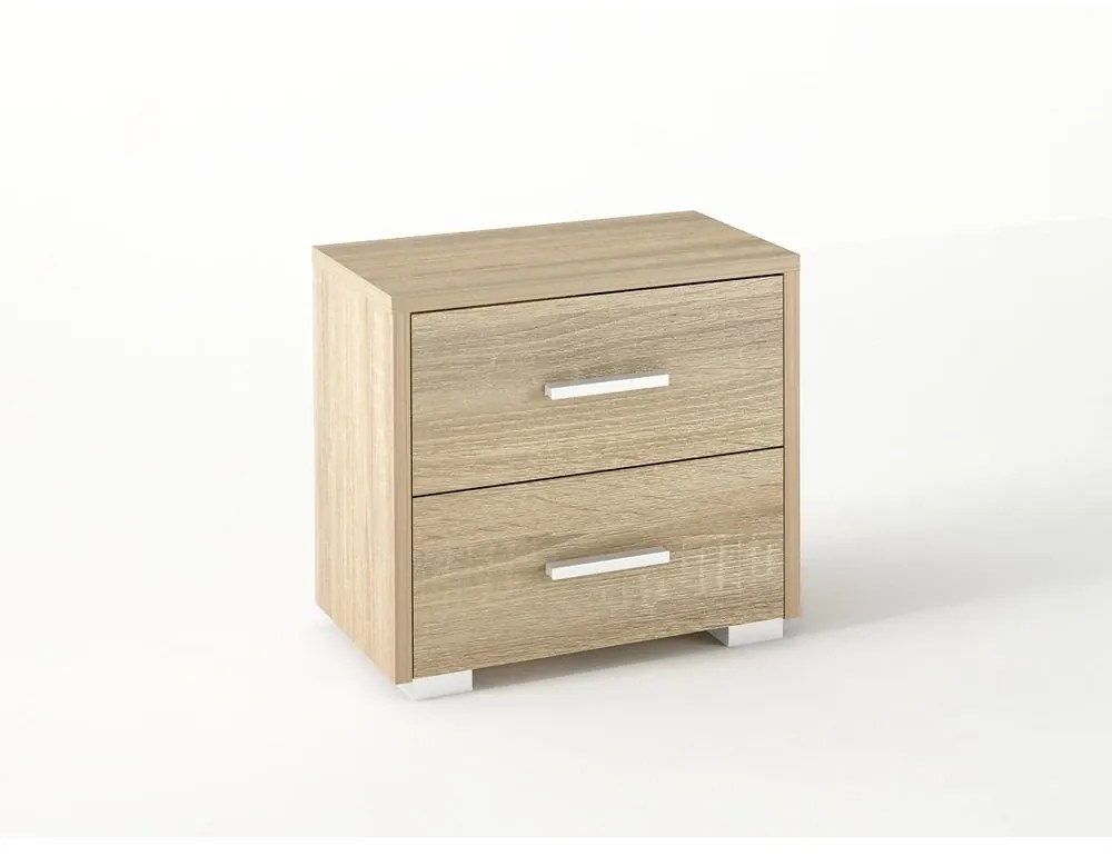 Intrahome Κομοδίνο με 2 συρτάρια σε χρώμα δρυς 50x34x48 Intrahomesa-00652743
