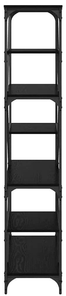 vidaXL Ράφι Βιβλίων Μαύρη Οξυά 91 x 36 x 176 εκ Επεξεργασμένο ξύλο
