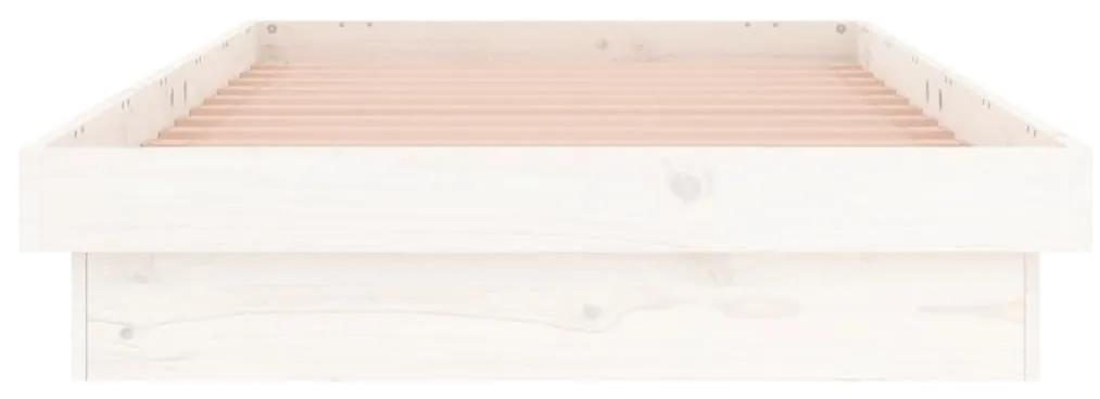 Πλαίσιο Κρεβατιού με LED Λευκό 90 x 200 εκ. από Μασίφ Ξύλο - Λευκό