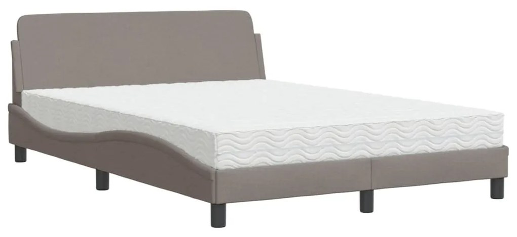 vidaXL Κρεβάτι Taupe 140x190 εκ. Υφασμάτινο