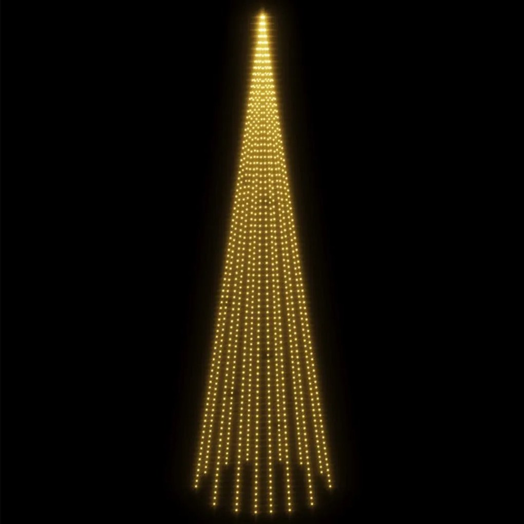 vidaXL Χριστουγ. Δέντρο για Ιστό Σημαίας 1134 LED Θερμό Λευκό 800 εκ.