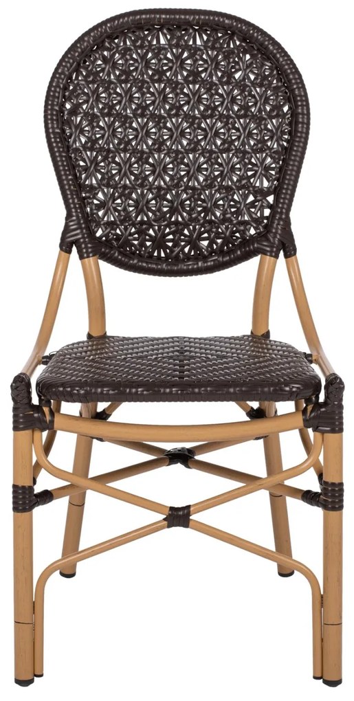 ΚΑΡΕΚΛΑ ΑΛΟΥΜΙΝΙΟΥ BAMBOO LOOK ΜΕ ΚΑΦΕ PE RATTAN  47x58x95Yεκ.