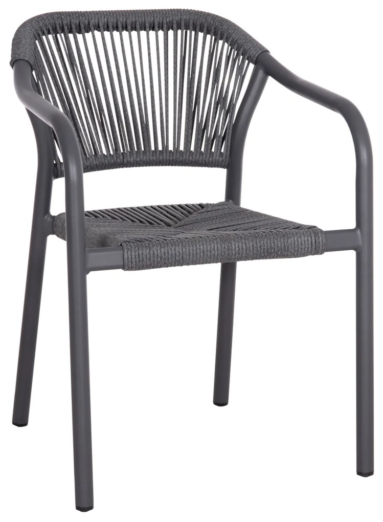 ΠΟΛΥΘΡΟΝΑ ΑΛΟΥΜΙΝΙΟΥ LUCCI HM6266.01 ΣΚΟΥΡΟ ΓΚΡΙ ΣΚΕΛΕΤΟΣ &amp; P.E.RATTAN 58x56x79Υεκ