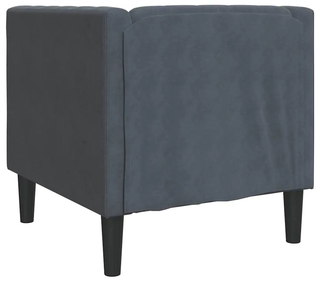 vidaXL Πολυθρόνα Τσέστερφιλντ Σκούρο γκρι 71 x 74.5 x 70.5 εκ. Βελούδο