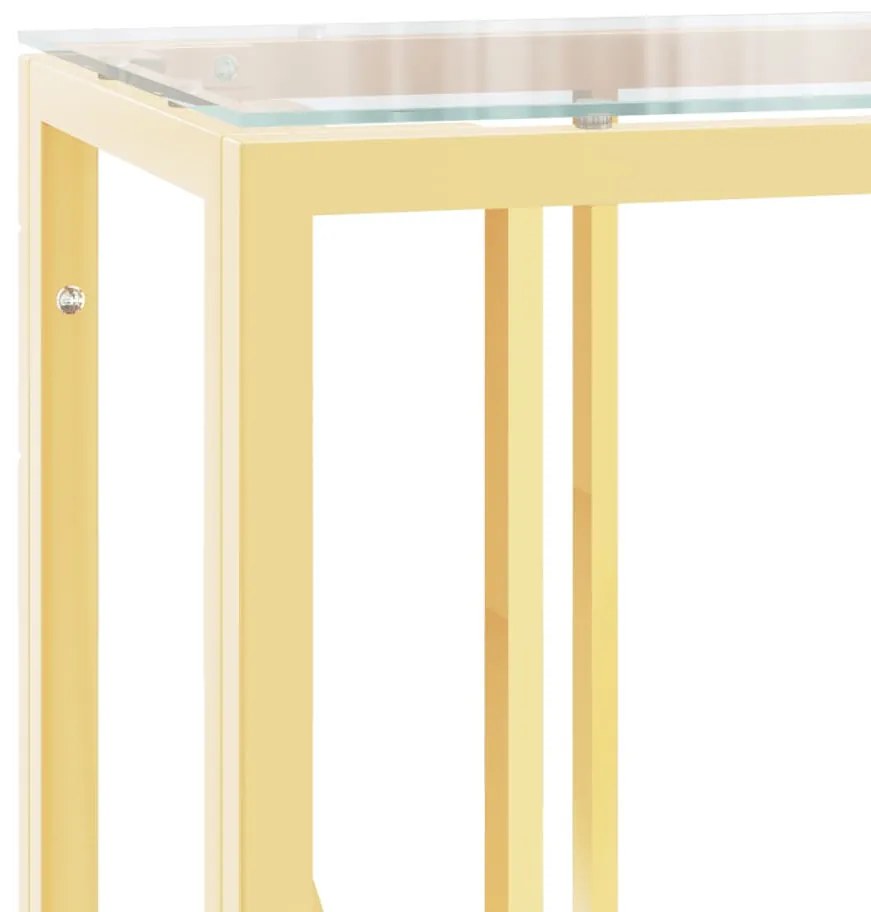 vidaXL Τραπέζι Κονσόλα 110x30x70 εκ. από Ανοξείδωτο Ατσάλι και Γυαλί