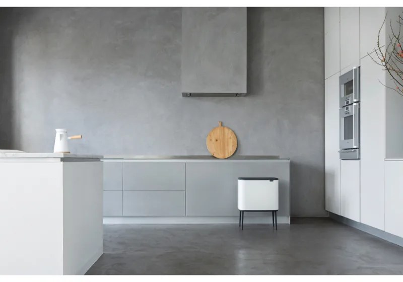 Κάδος Brabantia Bo Touch 651110, 11+23 L, Ομαλό και αθόρυβο άνοιγμα, Μεγάλο άνοιγμα, Λευκό