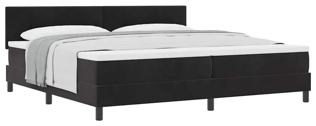 vidaXL Κρεβάτι με Ελατήρια και Στρώμα Μαύρο 200 x 200 cm ύφασμα