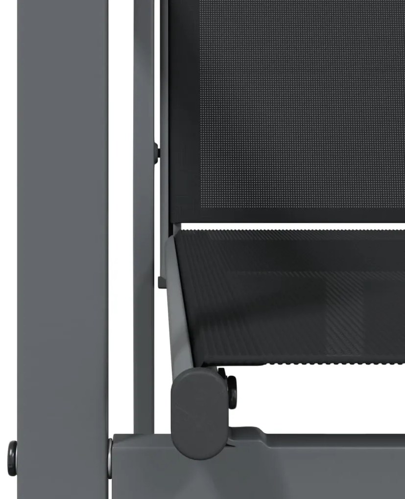 vidaXL Καρέκλες Κήπου 4 τεμ. Μαύρες 55x61,5x90 εκ από Textilene/Ατσάλι