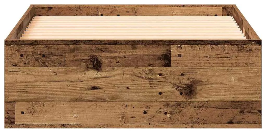 vidaXL Σκελετός Κρεβατιού Παλιό Ξύλο 100 x 200 cm Επεξεργασμένο ξύλο