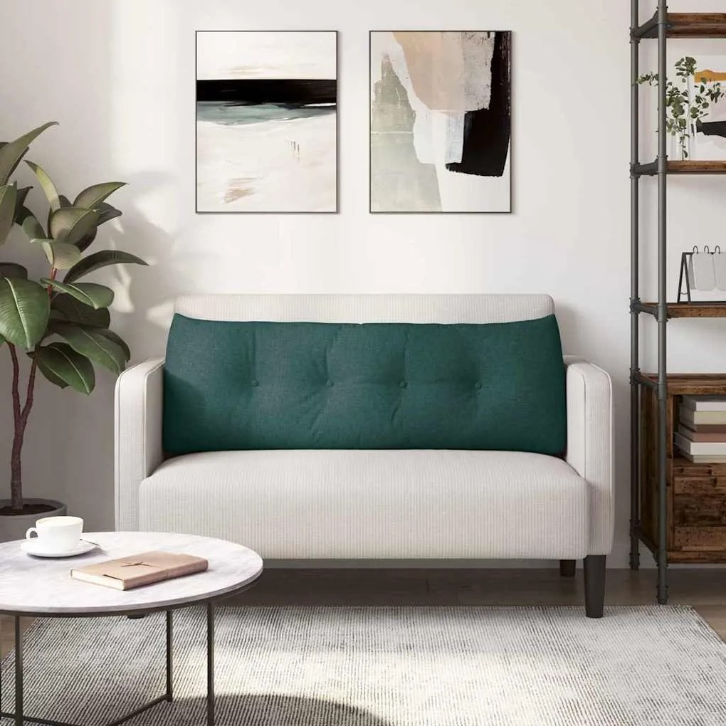 vidaXL Μαξιλάρι Πλάτης Σκούρο Πράσινο 140 x 24 x 50 εκ ύφασμα