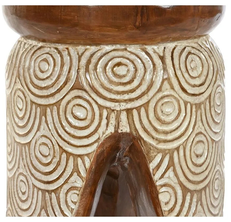 Βοηθητικό Τραπέζι DKD Home Decor Φυσικό Λευκό Ξύλο αλβασίας (29 x 29 x 49 cm) (30 x 30 x 50 cm)