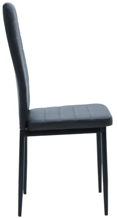 Καρέκλα Parker PU ανθρακί-μαύρο πόδι 42x48x98εκ 4αδα 42x48x98 εκ.