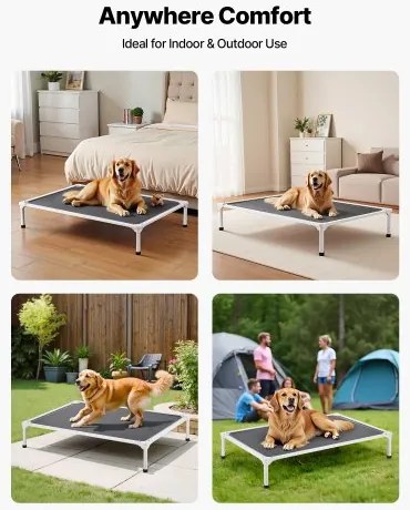 VEVOR Elevated Dog Bed for Large Dog Portable Raised Dog Cot with Teslin Mesh XL