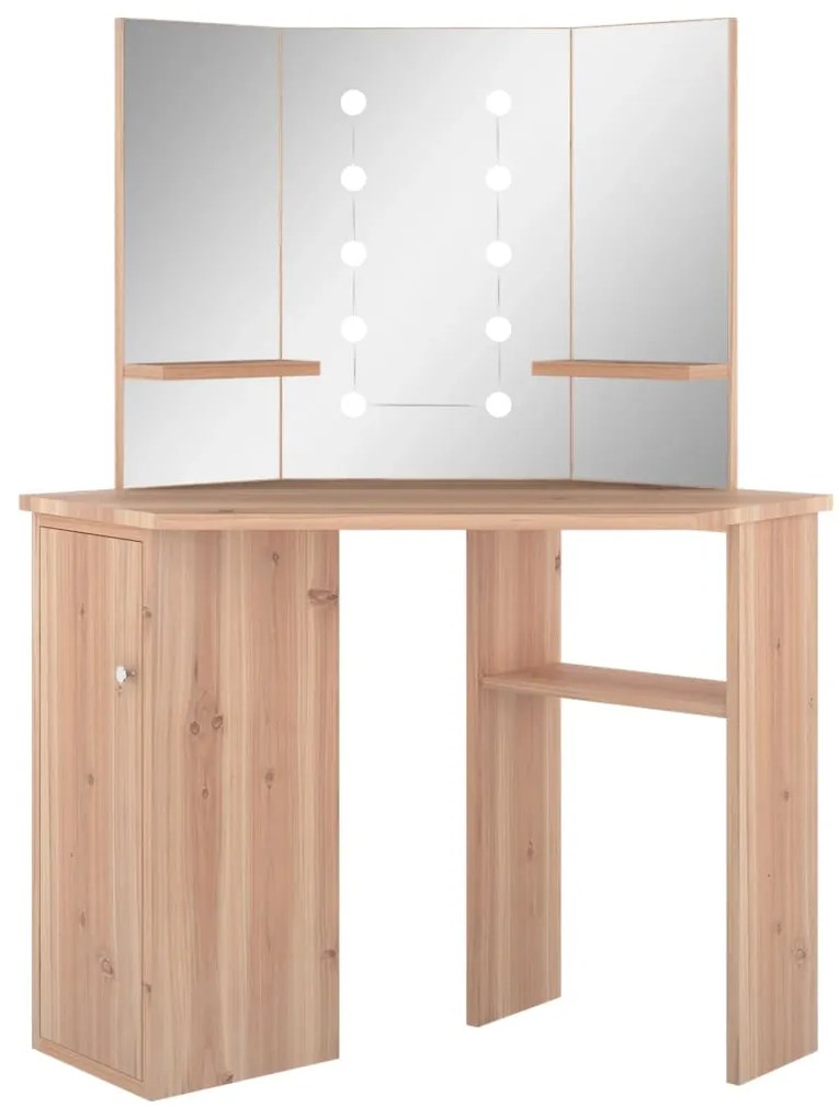 vidaXL Μπουντουάρ Γωνιακό με LED Χρώμα Δρυς 111 x 54 x 141,5 εκ.