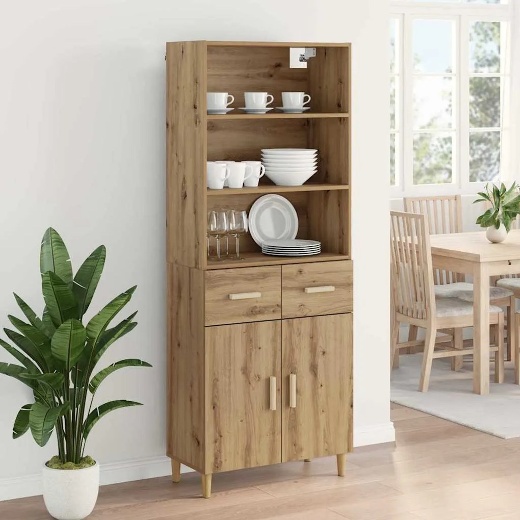 vidaXL Highboard Artisan Oak 69,5 x 32,5 x 180 εκ Επεξεργασμένο ξύλο