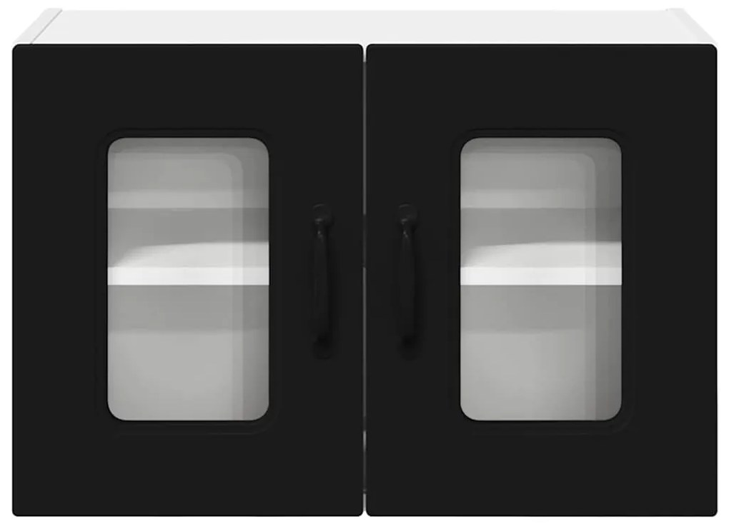 vidaXL Κρεμαστό ντουλάπι κουζίνας με ράφι 2 pcs Μαύρο 60 x 31 x 40 εκ