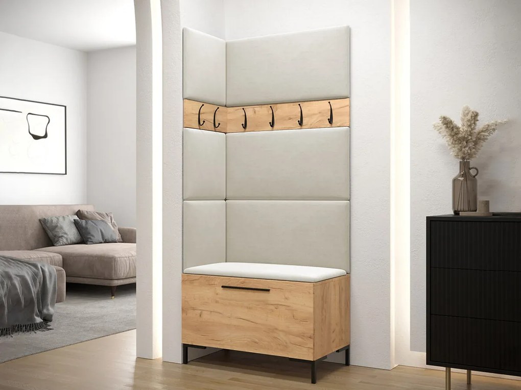 Σετ διαδρόμου Hartford F103, 196x84x46cm, 34 kg, Craft δρυς, Ταπισερί, Πλαστικοποιημένη μοριοσανίδα, Εντοιχισμένη, Τοίχου | Epipla1.gr