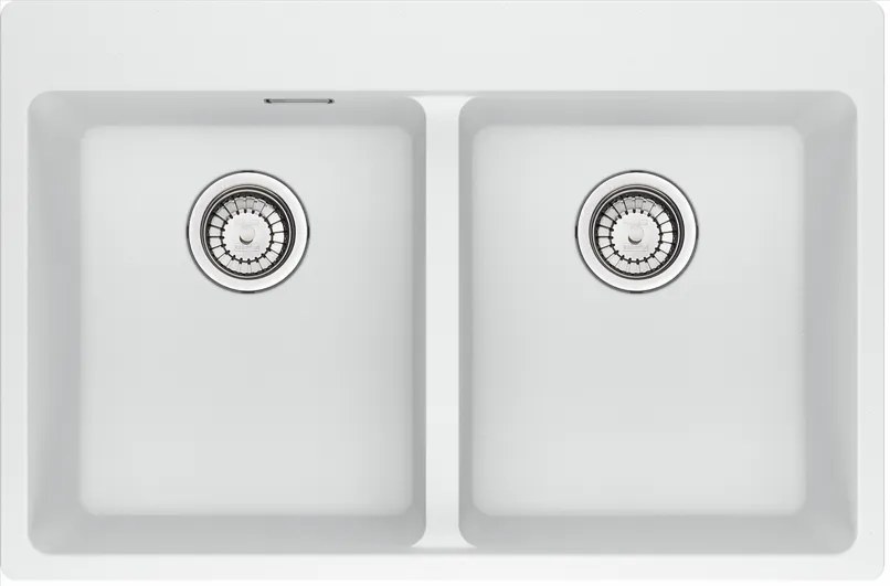 Franke MRG 620-34-34 Ένθετος Γρανιτένιος Νεροχύτης με απλή βαλβίδα 80cm Polar White