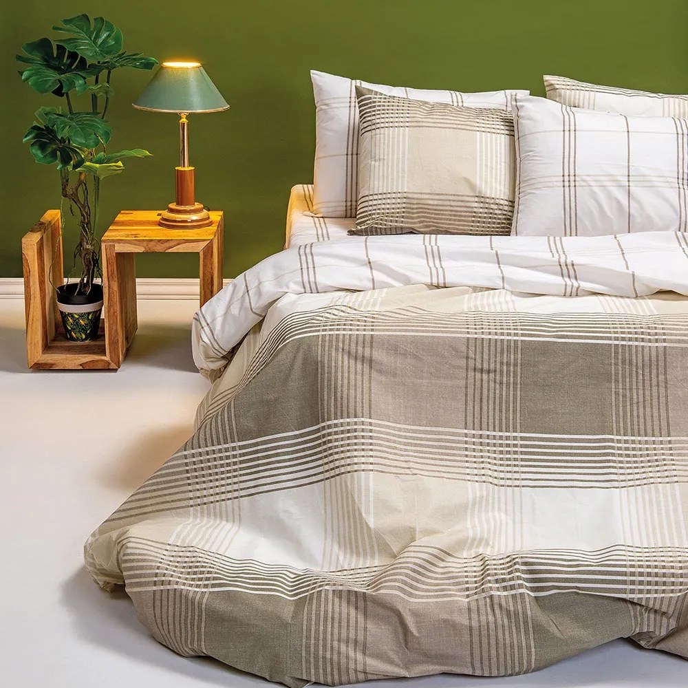 Σεντόνια King Size (Σετ) Melinen Casual Line Torino Khaki Γκρι ΧΩΡΙΣ ΛΑΣΤΙΧΟ 260x270