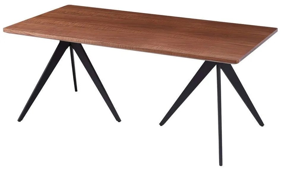 Τραπέζι Τραπεζαρίας HM9451.02 180x90x75cm Από Καπλαμά Φράξου Brown-Black Mdf, Metal