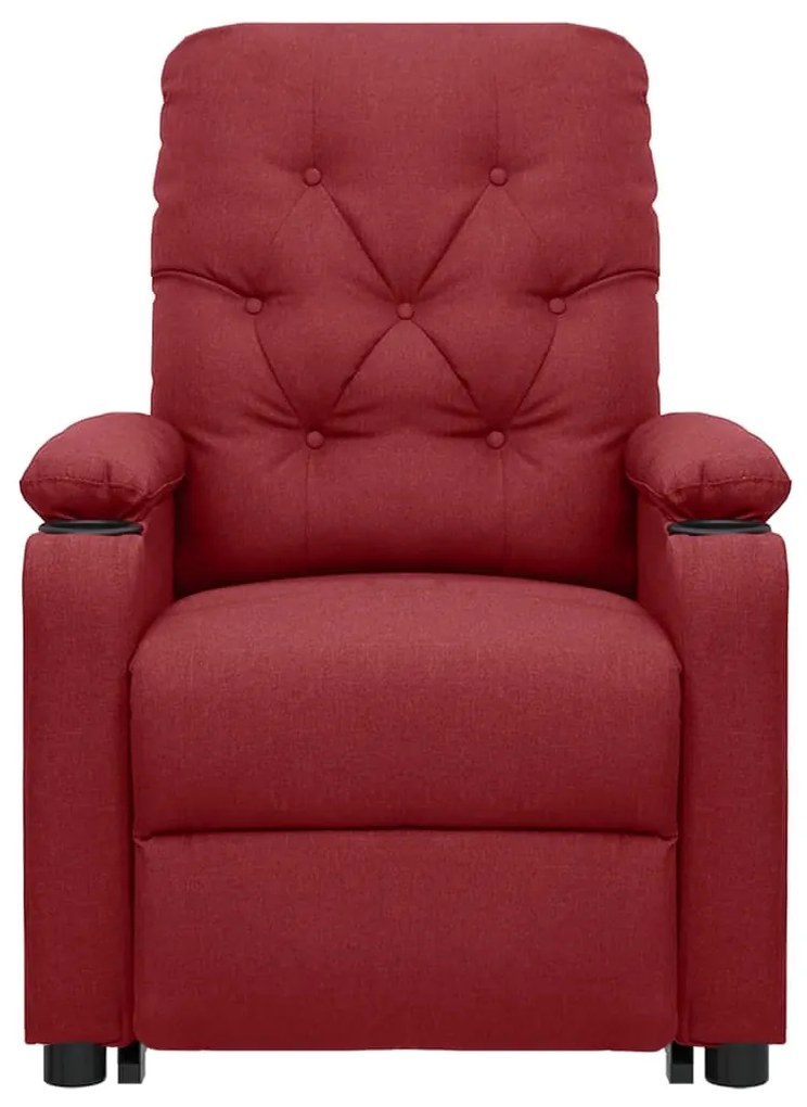 vidaXL Πολυθρόνα Μασάζ Ανακλινόμενη με Ανύψωση Μπορντό Υφασμάτινη