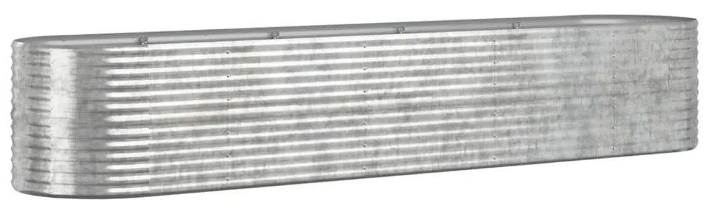 Ζαρντινιέρα Ασημί 368x80x68 εκ. Ατσάλι με Ηλεκτρ. Βαφή Πούδρας - Ασήμι