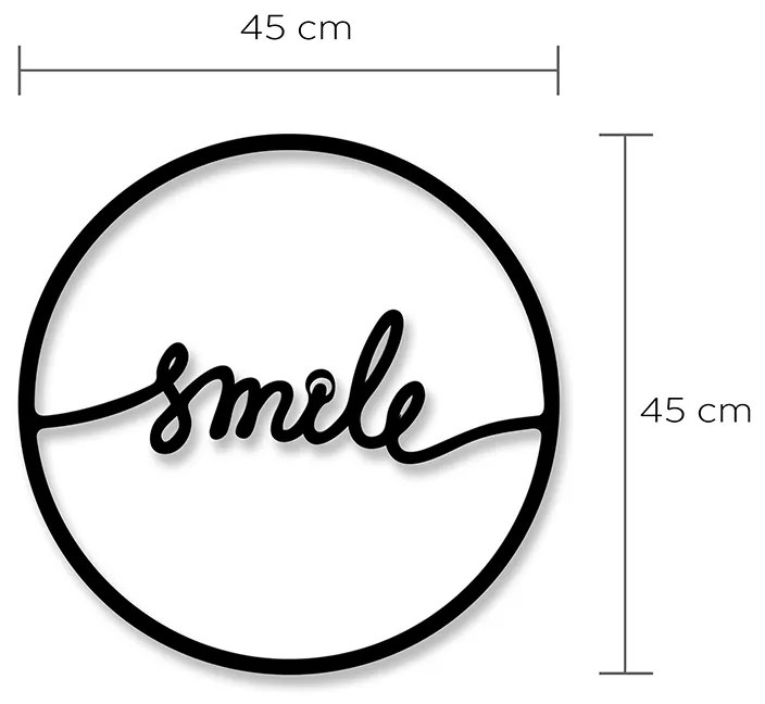 Διακοσμητικό τοίχου Smile Megapap μεταλλικό χρώμα μαύρο 45x3x45εκ. - GP037-0120 - GP037-0120