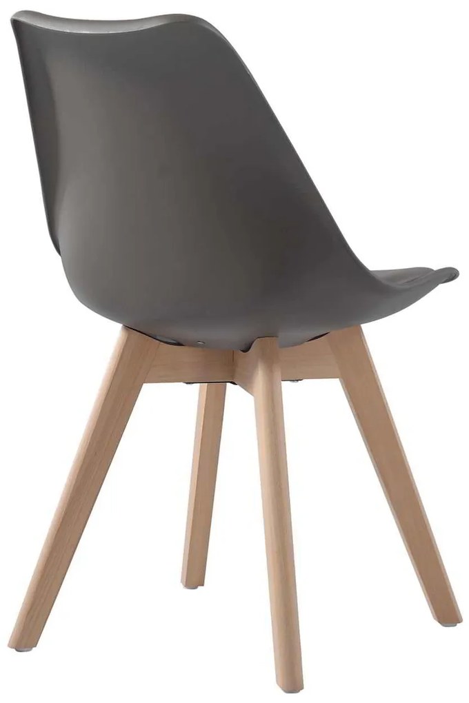 Καρέκλα MARTIN PP  Sand Beige (Ξύλινο πόδι-Metal 48x56x82cm (Σετ 4 ΤΕΜ)
