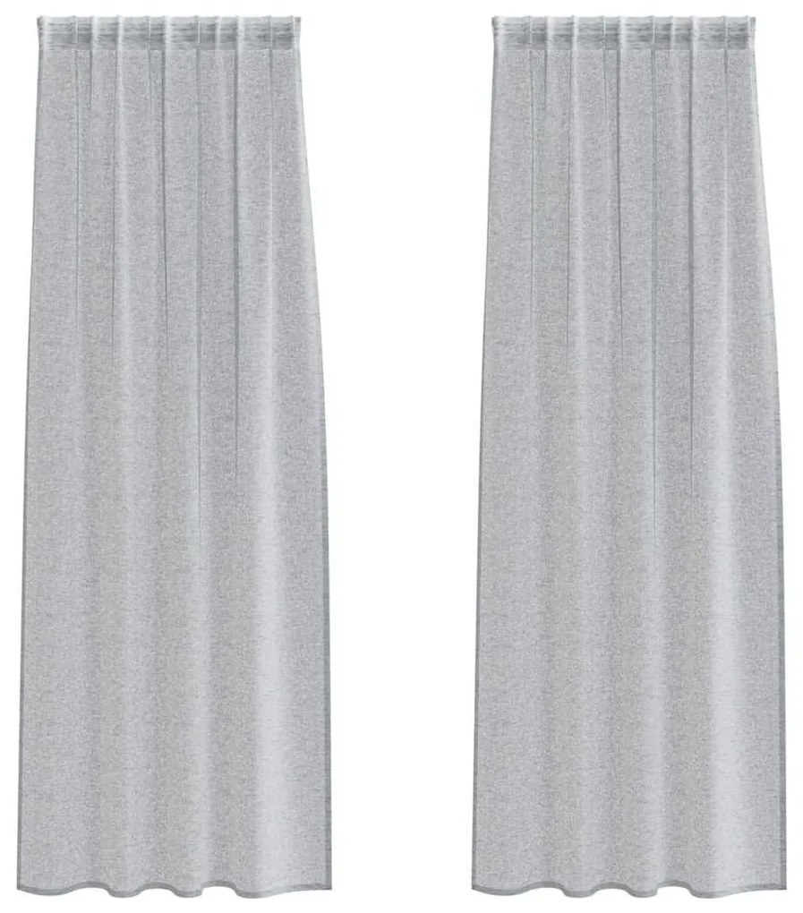 vidaXL Κουρτίνες με κουρτίνες 2 pcs Σκούρο γκρι 140x175cm Πολυεστέρας