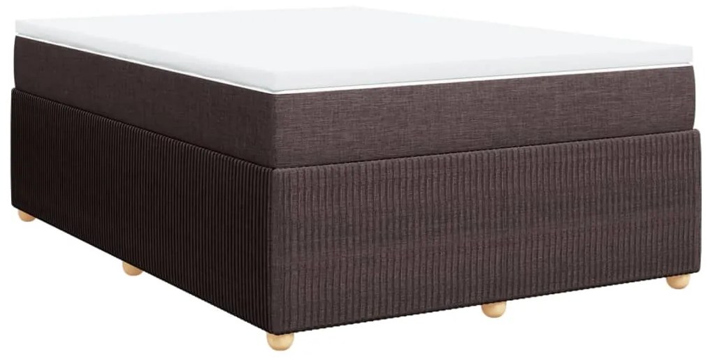 vidaXL Κρεβάτι Boxspring με Στρώμα Σκούρο Καφέ 160x200 εκ Υφασμάτινο