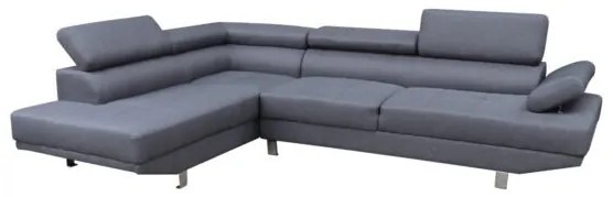 ΚΑΝΑΠΕΣ ΓΩΝΙΑ ΑΡΙΣΤΕΡΗ GORO HM3085.10L ΓΚΡΙ ΥΦΑΣΜΑ 270x200x87Y εκ.