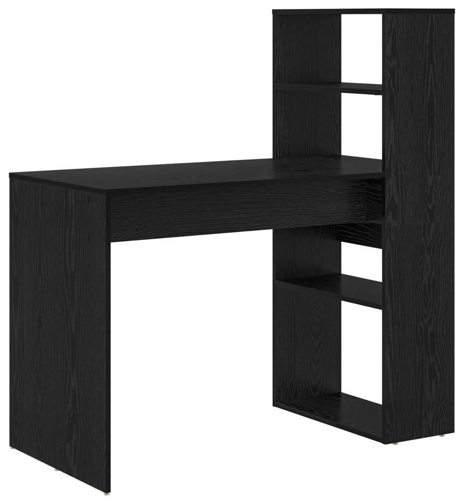 vidaXL Γραφείο με Αποθήκευση Μαύρης Δρυς 113x54x120 εκ Επεξεργασμένο Ξύλο