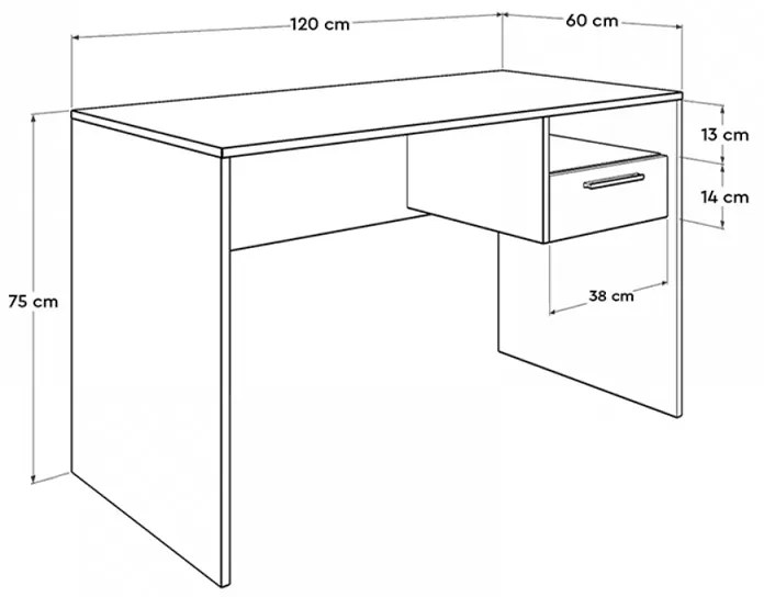 ΓΡΑΦΕΙΟ ΕΡΓΑΣΙΑΣ CONCEPT MEGAPAP ΧΡΩΜΑ ΑΝΘΡΑΚΙ 120X60X75ΕΚ.