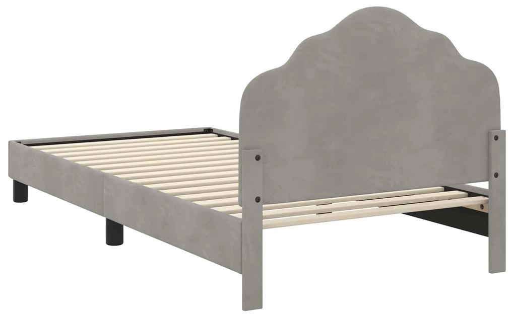 vidaXL Κρεβάτι Παιδικής Κρεβατοκάμαρας με Κεφαλάκι Ανοιχτό γκρι