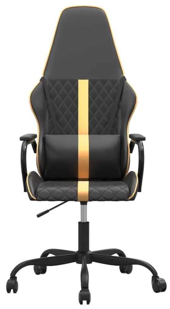 vidaXL Καρέκλα Gaming Μαύρο/Χρυσό από Συνθετικό Δέρμα