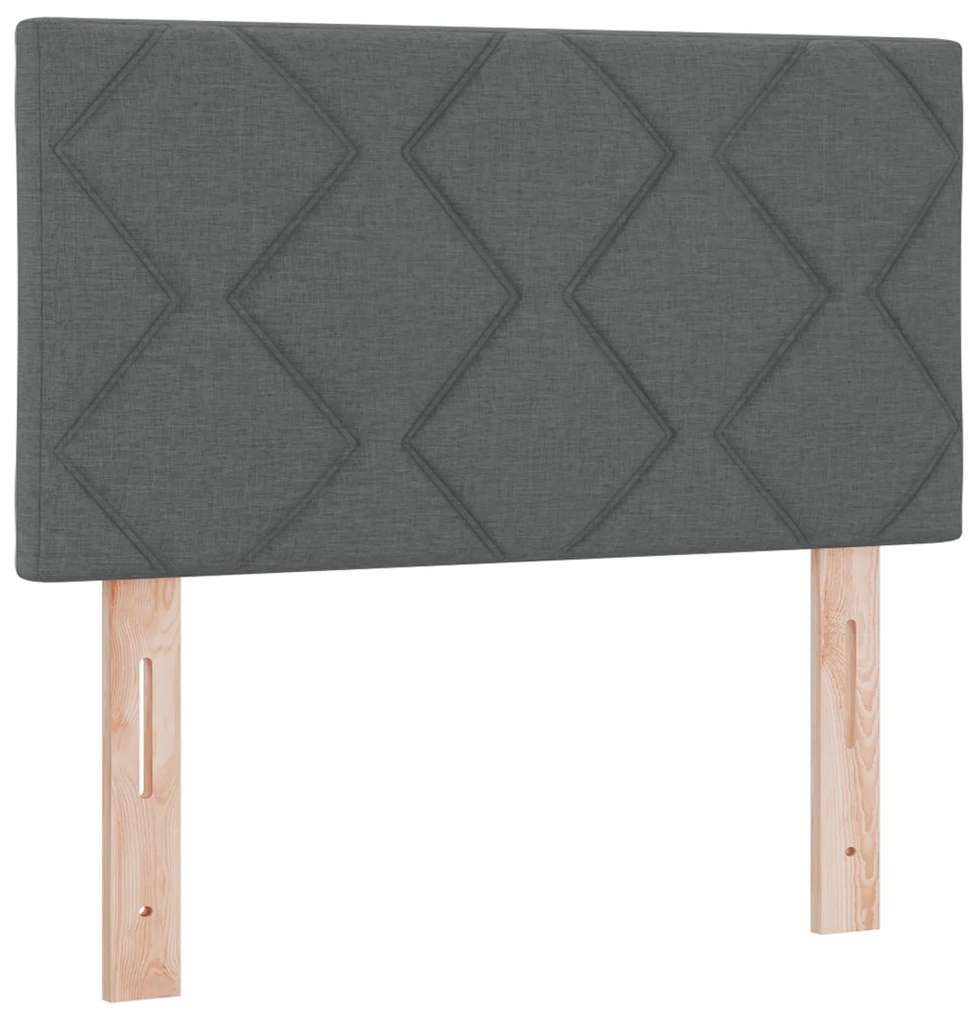 vidaXL Κρεβάτι Box Spring με Στρώμα – Σκούρο Γκρι, 80 x 200 εκ. Ύφασμα