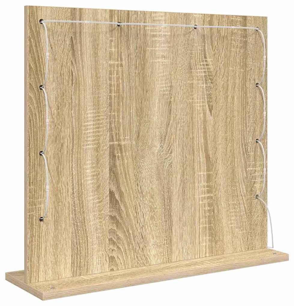 vidaXL Καθρέφτης τουαλέτας με καθρέφτη Δρύς Sonoma 60 x 55 x 18 εκ.